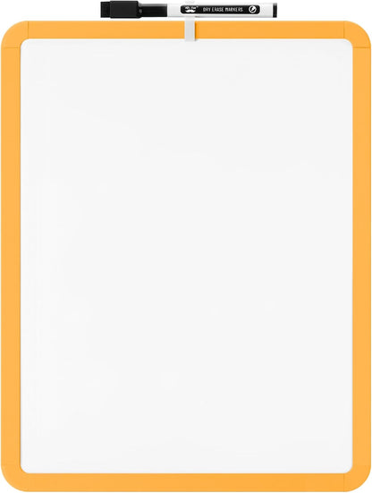 Mr. Pen- Dry Erase Board, 14” x 11” with a Black Dry Erase Marker, White Frame, Small Mini White Board for Students, Fridge, Wall, Locker, Includes Double Sided Tapes