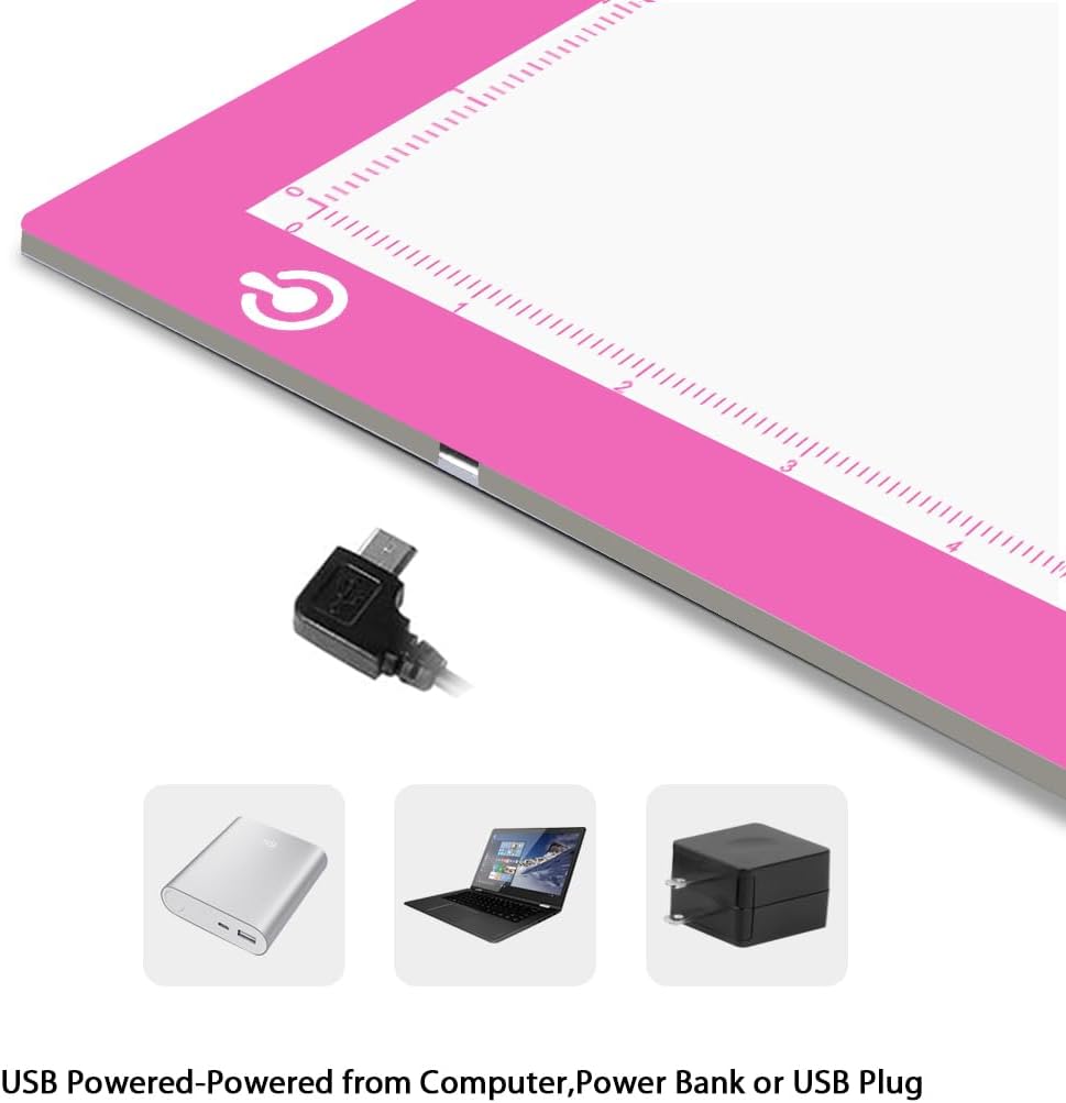 LitEnergy A3 Copy Light Board Tracing Box, Ultra-Thin Adjustable Drawing Tablet USB Power Artcraft LED Tracer Pad for Diamond Art Painting Accessories, Streaming, Sketching, Animation, Stenciling