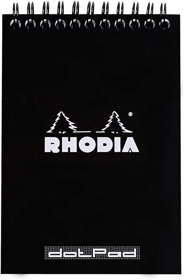 Rhodia #16 Wirebound Notepad 5.8" x 8.3" Dot Pad, Orange Cover