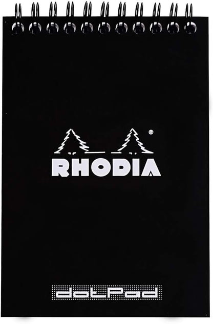 Rhodia #16 Wirebound Notepad 5.8" x 8.3" Dot Pad, Orange Cover