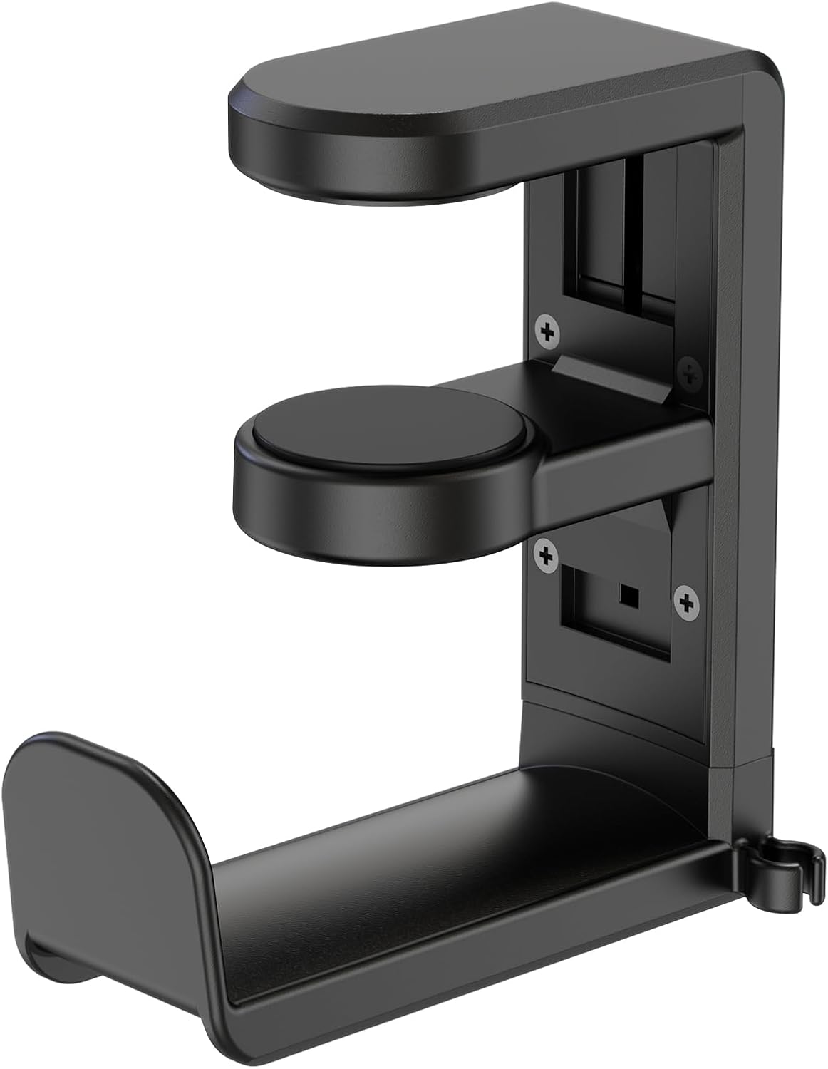 3in1 Rotating Headphone Holder - EURPMASK 3in1 PC Gaming Headset Holder w/Detachable Controller Holder, Adjustable Clamp-on Headset Stand,Headphone Hanger Hook Under Desk w/Cable Clip Organizer,Black