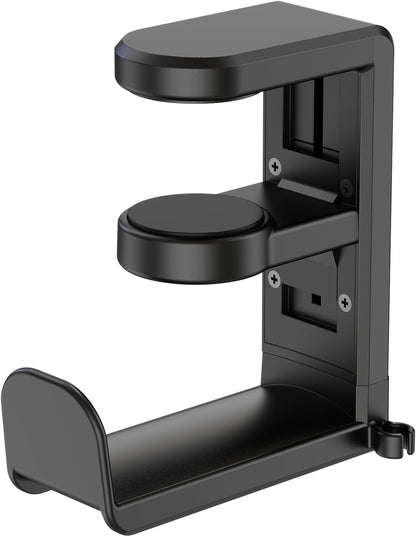 3in1 Rotating Headphone Holder - EURPMASK 3in1 PC Gaming Headset Holder w/Detachable Controller Holder, Adjustable Clamp-on Headset Stand,Headphone Hanger Hook Under Desk w/Cable Clip Organizer,Black