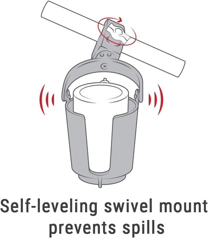 RAM Mounts Tough-Claw Mount Cup Holder, Level Cup 16oz Self-Leveling Drink Holder with B Size 1" Ball, Handlebar & Rail Clamp RAM-B-132-400U