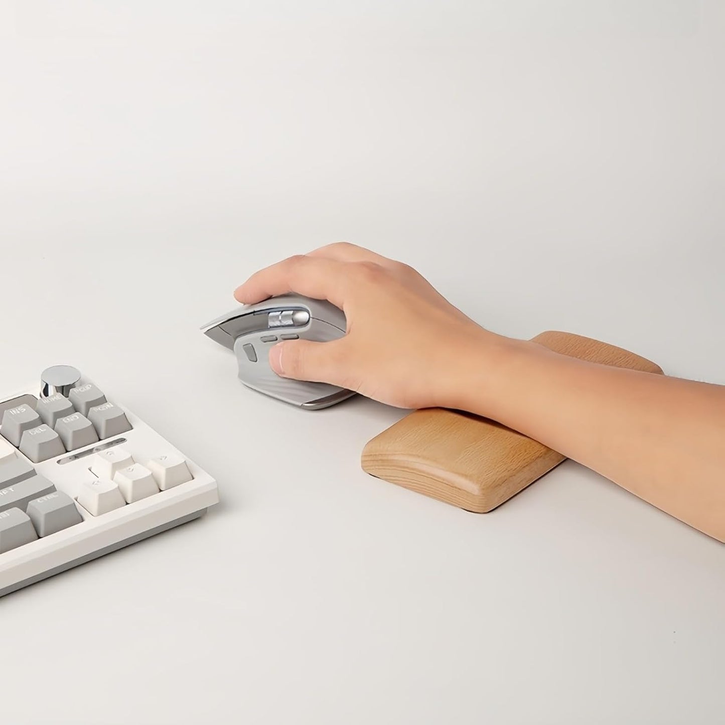 Walnut Wood Keyboard Wrist pad - Ergonomic Design for Wrist Fatigue Relief, Compatible with Most Keyboards & Laptops, Anti-Slip Base for Programmers & Gamers (Walnut Wood, 87 Key)