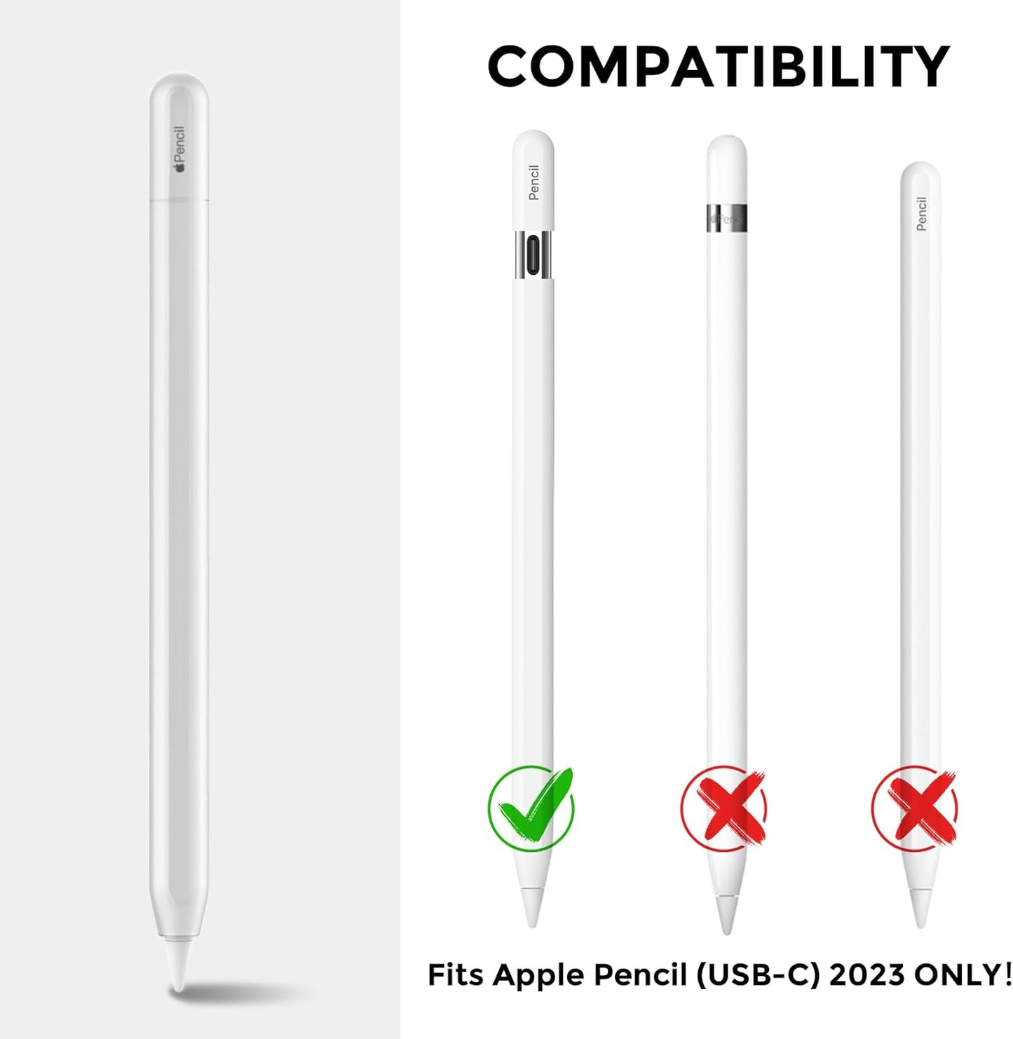 AhaStyle Silicone Case for Apple Pencil (USB-C) 2023 Ultra Thin Proteative Cover Skin Apple Pencil Sleeve Anti-Slip Grip Compatible with Apple Pencil USB C (Lavender)