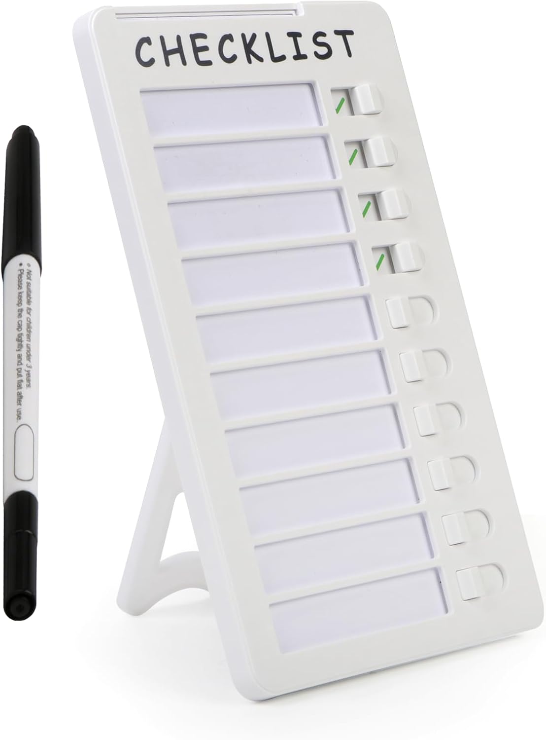 Dry Erase Chore Chart, Standable Whiteboard Checklist Board, Chore Chart for Kids Routine Chart with a Pen (Standable)