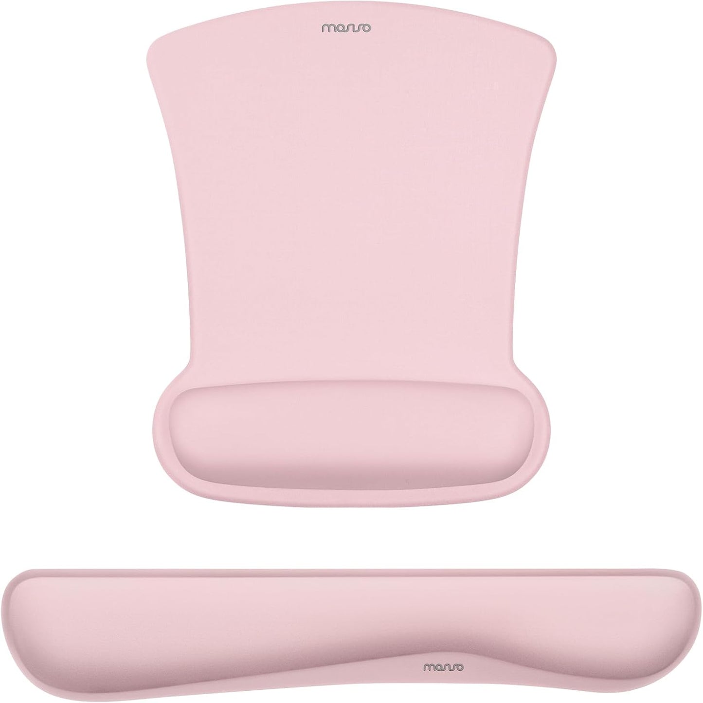 MOSISO Wrist Rest Support for Mouse Pad & Keyboard Set, Ergonomic Mousepad Non-Slip Base Home/Office Pain Relief & Easy Typing Cushion with Neoprene Cloth & Raised Memory Foam, Black