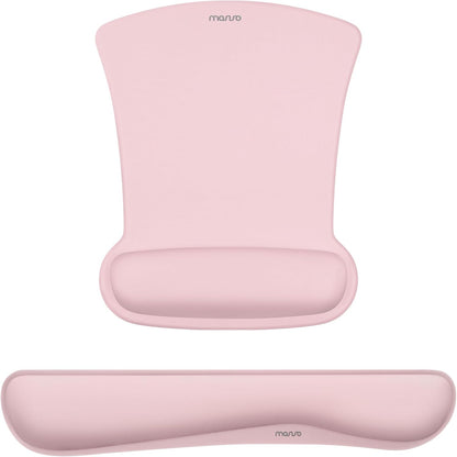 MOSISO Wrist Rest Support for Mouse Pad & Keyboard Set, Ergonomic Mousepad Non-Slip Base Home/Office Pain Relief & Easy Typing Cushion with Neoprene Cloth & Raised Memory Foam, Black