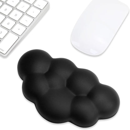 Cloud Wrist Rest Cushion for Mouse Ergonomic Soft PU Leather Memory Foam Wrist Pain Relief Mouse Wrist Support Pad with Anti-Skid Base for Office School Home Laptop & Computer Mouse (White)