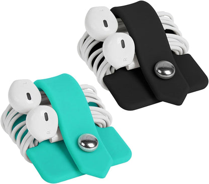 Headphone Case Cord Organizer Earbuds Holder Earphones Case Wrap Winder Headset Keeper Cord Manager Cable Organizer Black | Cord Organizer