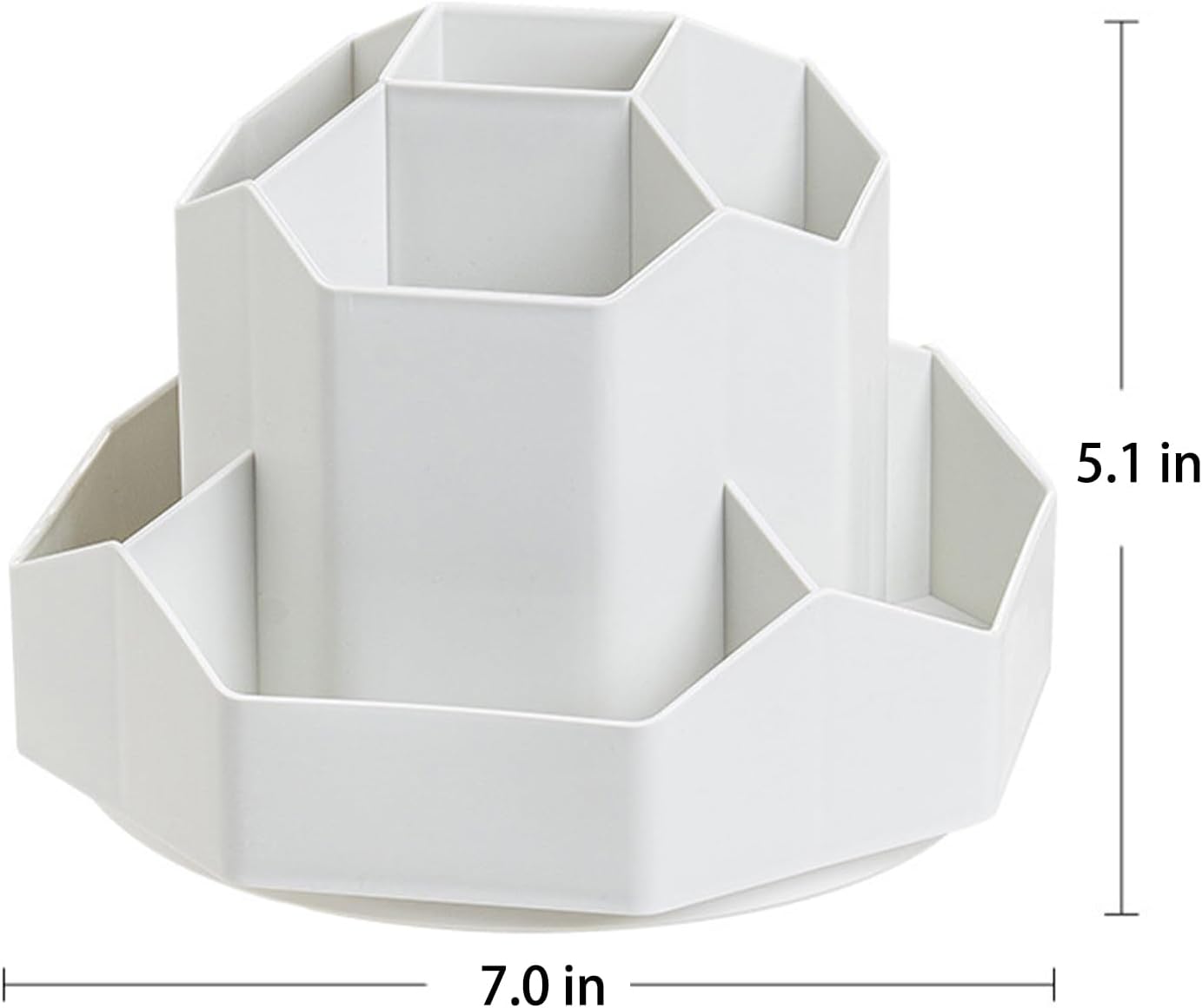 Rotating Desk Organizer, 360° Rotating Pencil Pen Holder for Desk, Desk Organizers and Accessories with 11 Slots Pencil Organizer, Art Supply Storage Box Caddy for Office (Beige)