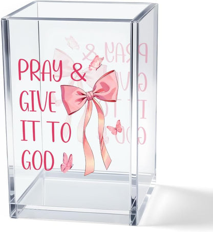 Never Let Anyone Dull Your Sparkle Acrylic Makeup Brush Organizer Holder, Girl Power Desk Acrylic Brushes Storage, Inspirational Quote Gifts for Women Friend Sister Make Up Artist Makeup Lover