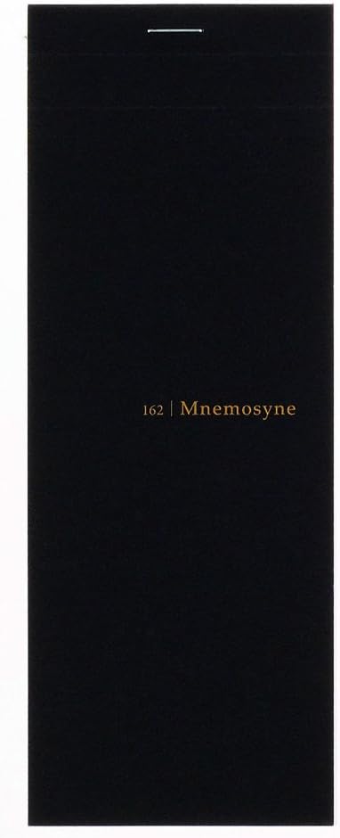 Maruman Mnemosyne Lined Notebook- Vertical A5, 5.83" x 8.27", 70 Sheets / 140 Pages, 7mm College Ruled With Center Line Journal, Perforated Pages & Wire-Bound to Lay Flat, Black, Made in Japan - Colors A