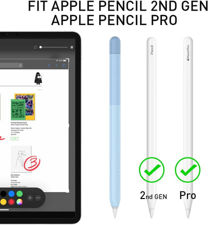 Delidigi for Apple Pencil Pro Case (2024) & Apple Pencil 2nd Generation Sleeve,Soft Silicone Grip Cover,Magnetic Charging Compatible,Double Tap Support,Gradient Color Design
