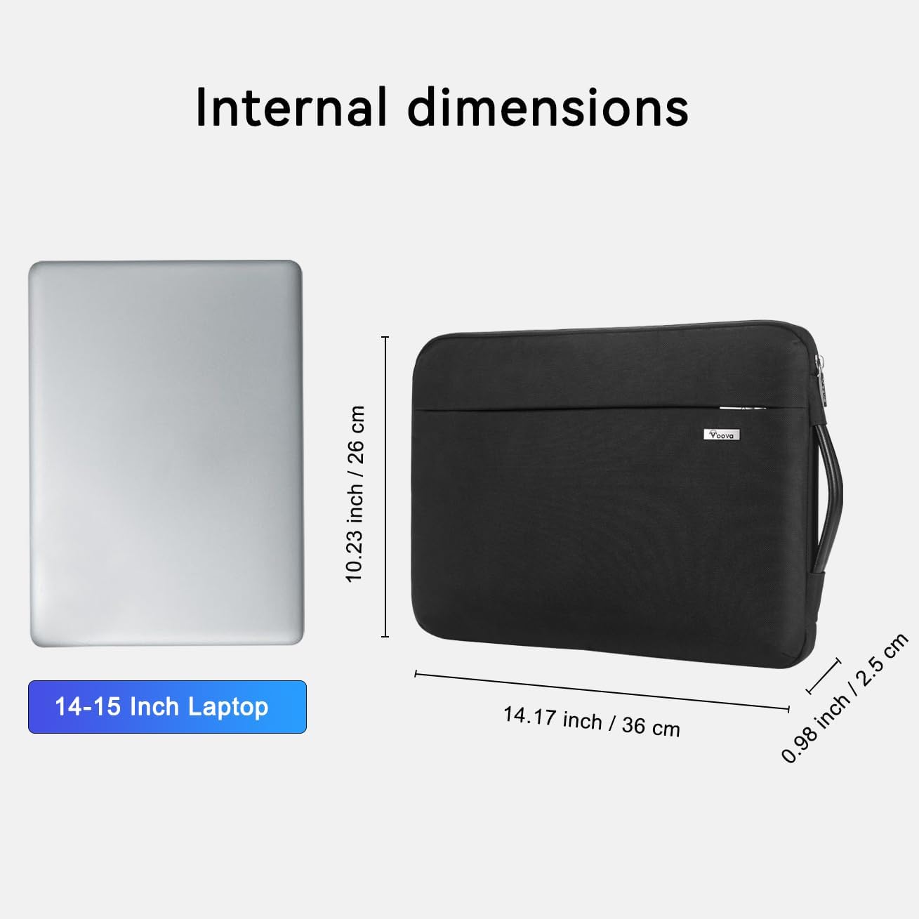 Voova Laptop Sleeve Case 15.6 16 Inch with Handle, 360° Protective Waterproof Slim Computer Bag Cover Compatible with MacBook Pro M2/M3/M4 16, HP Acer Lenovo Yoga ThinkPad Asus Laptop, Grey