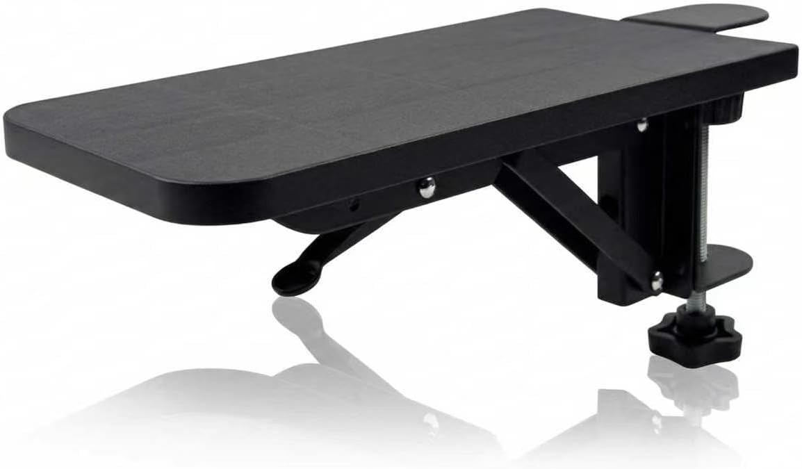 Arm Rest for Desk Elbow Support Black 9.57 x 4.8 Inch,Foldable Computer Desk Armrest Extender Tray,Ergonomic Relieve Stress,Eliminate Pain,Reduce Office Occupational Chronic