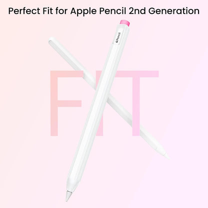 KELIFANG Silicone Case for Apple Pencil Pro 2024 & Apple Pencil 2nd Generation, Cute Pink Protective Skin Sleeve Cover Holder Grip and Tip Cap Accessories Compatible with iPad Pro 11 12.9 13 Inch