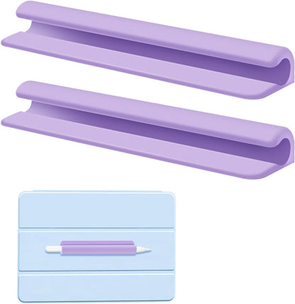 eZAKKA 2PCS Silicone Pencil Holder, Stylus Holder For Stylus Pens,For Most Pens,Pencils,Self-Adhesive Stick To Notebooks,Diary, Desks,Tablet, Black