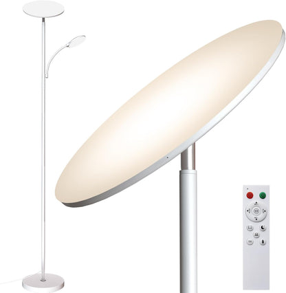 marctronic Floor Lamps for Living Room, 44W/4500LM Super Bright 2 in 1 LED Floor Lamp with Remote, Stepless Dimmable, 69" Tall Standing Floor Lamp with Bendable Reading Light for Bedroom Office