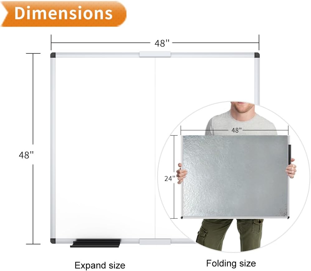 VIZ-PRO Magnetic Dry Erase Board, 24 X 18 Inches, Silver Aluminium Frame