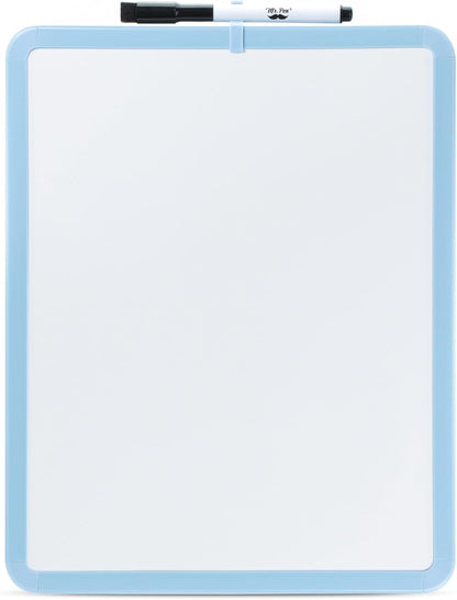 Mr. Pen- Dry Erase Board, 14” x 11” with a Black Dry Erase Marker, White Frame, Small Mini White Board for Students, Fridge, Wall, Locker, Includes Double Sided Tapes
