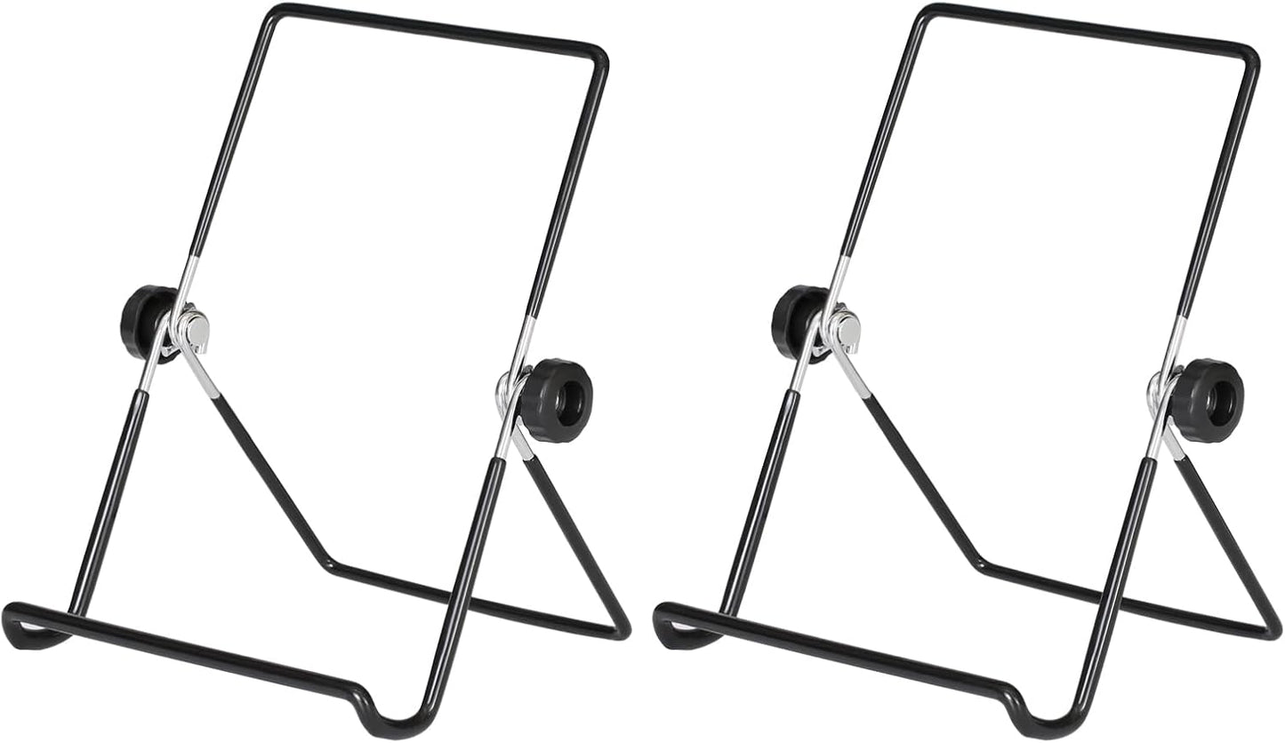 Artliving (2 Pack) Adjustable Iron Display Stand Easel Foldable Tablet Stand Holder,Displays Picure Frames,Photo,Cookbooks,iPad,Art Collection,Black