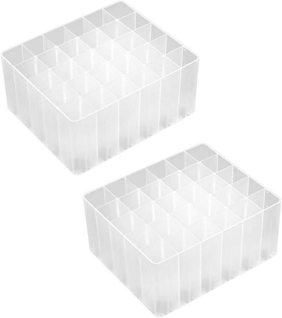 Chris.W 2 Pack 40-Slot Art Markers Pen Holder Desk Stand Organizer Storage Tray Marker Empty Storage Pack(Clear)