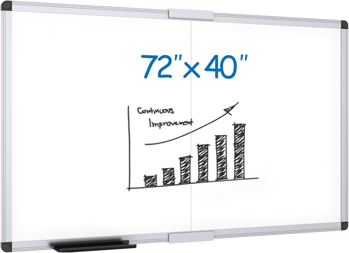 VIZ-PRO Magnetic Dry Erase Board, 24 X 18 Inches, Silver Aluminium Frame