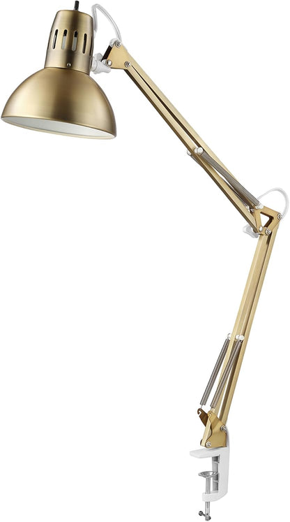 Globe Electric 12641 Architect 32" Swing-Arm Clamp-On Lamp, Black Architect, Finish, LED Bulb Included