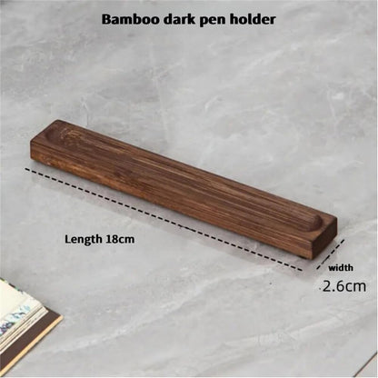 Pen holder Organizer of Office desks,Walnut Desk Pen Stand,Wave Pen Tray Accessory,Teacher Gifts,Suitable for School,Home,Desktop Art Accessories (Walnut, 5 Grid)