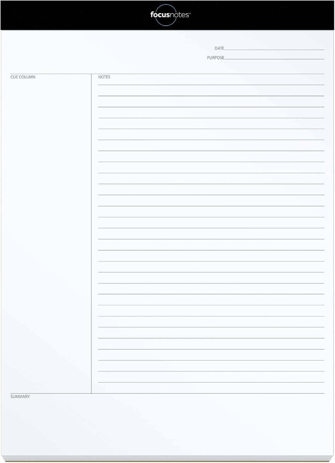Oxford FocusNotes Writing Pad, Clear Note-Taking System, 8.5 x 11 Sheets, Guided Note, Cue & Summary Sections, 50 Sheets, Professional School and Office Notepad, Proudly Made in the USA
