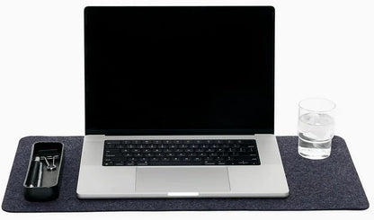 Graf Lantz Mosen Medium Merino Wool Felt Desk Pad, Luxury Non-Slip Desk Mat, Blotter for Office and Home, 24W x 12H, Charcoal