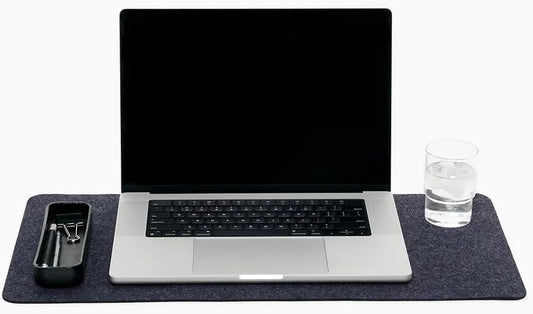 Graf Lantz Mosen Medium Merino Wool Felt Desk Pad, Luxury Non-Slip Desk Mat, Blotter for Office and Home, 24W x 12H, Charcoal
