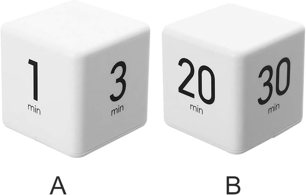 JOYIT Cube Timer 1 3 5 10 Minutes - Flip Countdown Visual Timer for Time Management, Kitchen, Workout, Study, Classroom, Office, Games