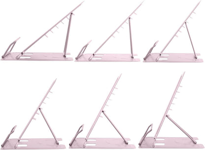 Honagu Book Stand Metal Desk Book Holder, Book Holders for Reading Hands Free, Adjustable Cookbook Documents Holder, Portable Bookstand for Music Books, Textbook, Recipe, Tablet, Ipad (Black)