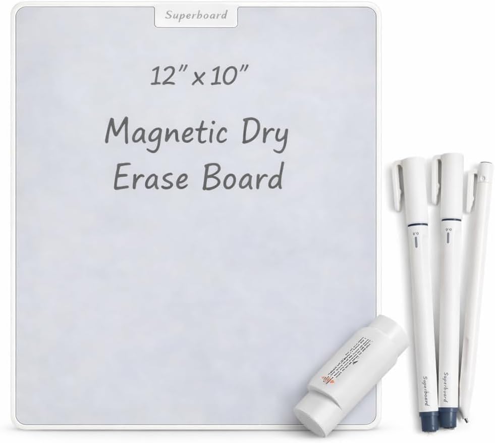 UNCLE BOARD 10 inch x 6 inch Dry Erase Board, Magnetic Small White Board with 3 Magnetic Pens, Portable Student Whiteboard - Perfect for Planning, Drawing, Memos, to-Do Lists.