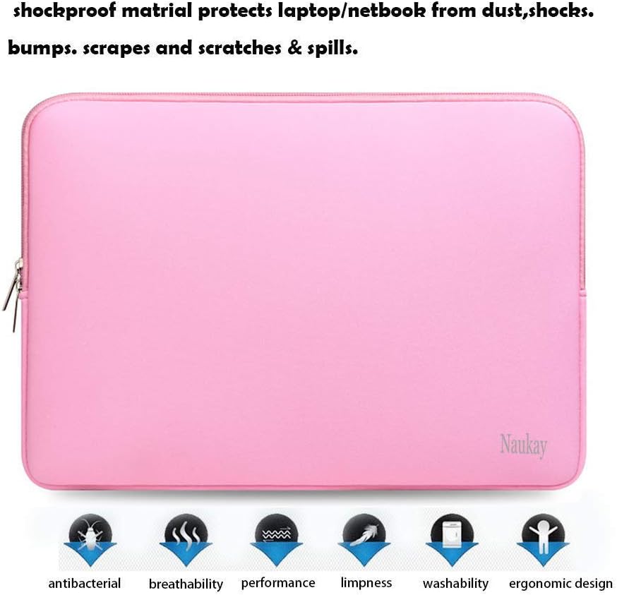 Naukay Laptop Sleeve Case, 15.6 Inch,Resistant Neoprene Notebook Computer Pocket Case/Tablet Briefcase Carrying Bag Compatible Asus/Dell/Fujitsu/HP/Sony/Toshiba/Acer- (Black)