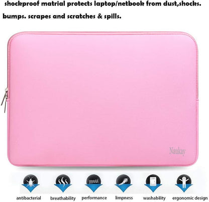 Naukay Laptop Sleeve Case, 15.6 Inch,Resistant Neoprene Notebook Computer Pocket Case/Tablet Briefcase Carrying Bag Compatible Asus/Dell/Fujitsu/HP/Sony/Toshiba/Acer- (Black)