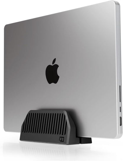 Dual Laptop Stand for Desk – Vertical Laptop Stand 2 Slot Spring-Powered Auto Adjust – Dual Vertical Laptop Stand for MacBook Pro Air – Space Saving Laptop Holder Vertical – Made in NYC