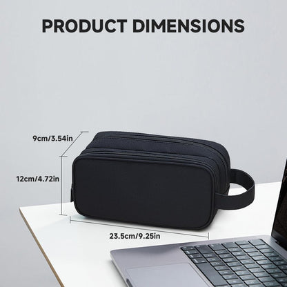 Teskyer Tech Organizer Pouch – Portable Waterproof Electronics Bag with Compartments for Cables, Chargers, Earbuds & Phone (Black)