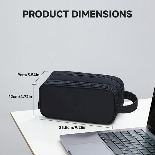 Teskyer Tech Organizer Pouch – Portable Waterproof Electronics Bag with Compartments for Cables, Chargers, Earbuds & Phone (Black)