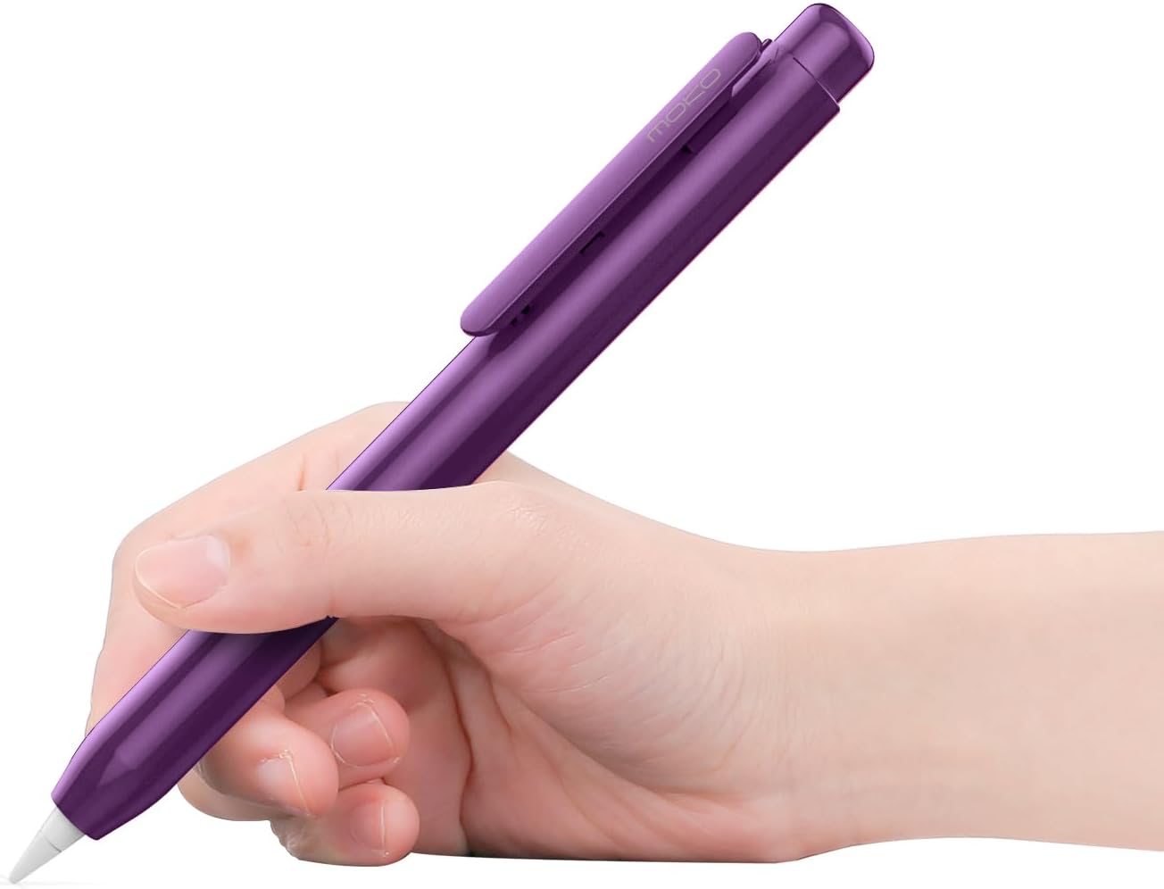 MoKo Holder Case for Apple Pencil 1st Generation, Retractable Apple Pencil 1st Case Protective iPad Pencil Sleeve Skin Cover with Sturdy Clip, Pink