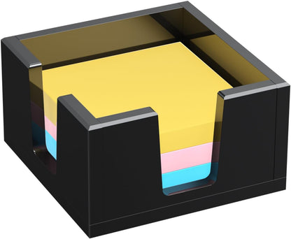 Acrylic Sticky Note Holder, Self-Stick Note Pad Holder W/O Pads - Note Dispenser Memo Pad Holder Desk Organizer for School Office Home (3''x3'' Clear)