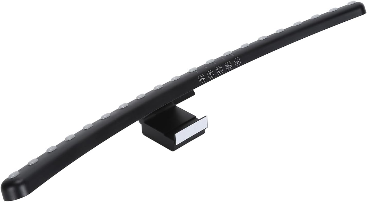 RGB Monitor Lamp Bar, Light Source RGB Monitor Light Bar for Office, Monitor Lamp Bar with RGB Backlight and Music Sync, Eye Caring Curved Computer Monitor Light Bar