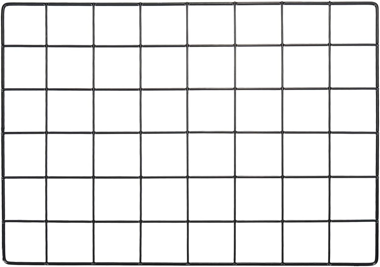 YOKIVE Iron Wire Grid Panel, Decorative Panels Board | Photo Pictures Display Holders Hanging Frame for Home Office (Black, 16"x12")