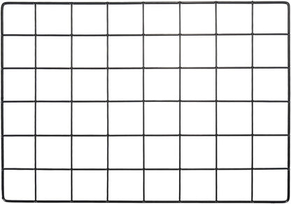 YOKIVE Iron Wire Grid Panel, Decorative Panels Board | Photo Pictures Display Holders Hanging Frame for Home Office (Black, 16"x12")