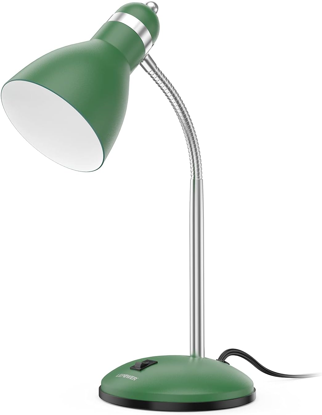LEPOWER Metal Desk Lamp, Eye-Caring Table Lamp, Study Lamps with Flexible Goose Neck for Bedroom, Home Office (Matte Black)
