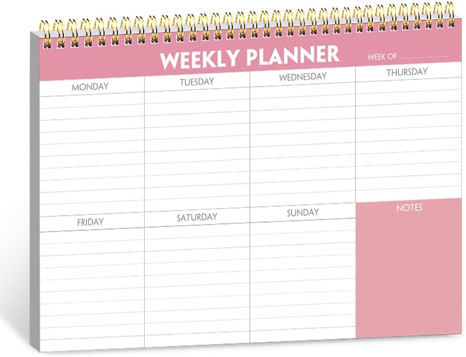 (3-Pack) Weekly Planner - 7" x 10" Weekly Pad Organizers Habit Tracker Journal for Man & Women, 52 Sheets, 100gsm Paper, Undated Weekly To Do List Notepad with Your Life, Teal