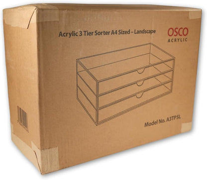 Osco X-Small Clear Acrylic Triple Drawer, (X-Small), A3274