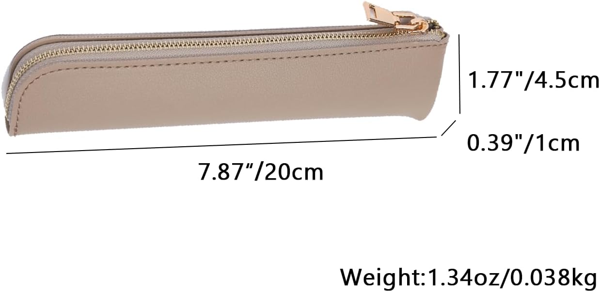 Canvas Pencil Case Small Pencil Pouch Slim Lightweight Pen Case Holder Cute Zipper Bag for School Office